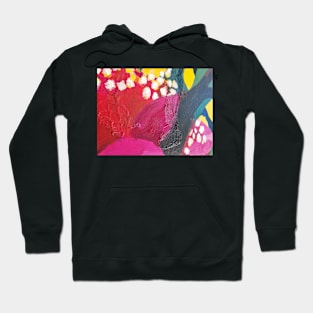 Green and Hot Pink Abstract Design Hoodie